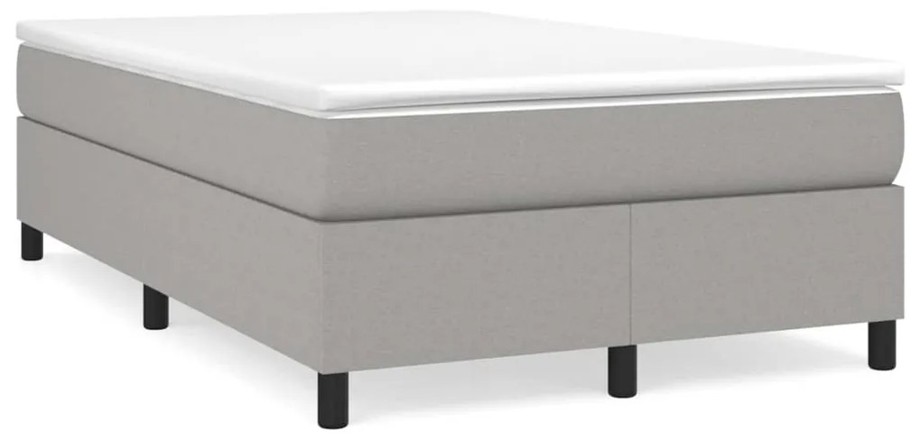 Cama boxspring com colchão 120x190 cm tecido cinzento-claro
