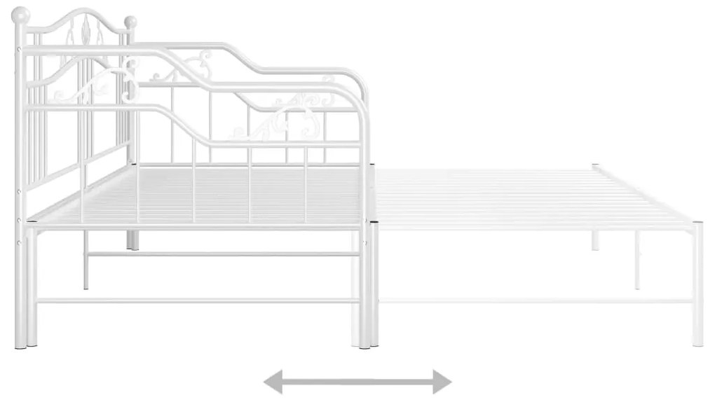 Estrutura sofá-cama de puxar 90x200 cm metal branco