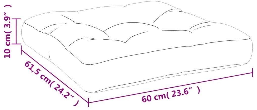 Almofadão p/ móveis paletes 60x61,5x10cm tecido oxford multicor