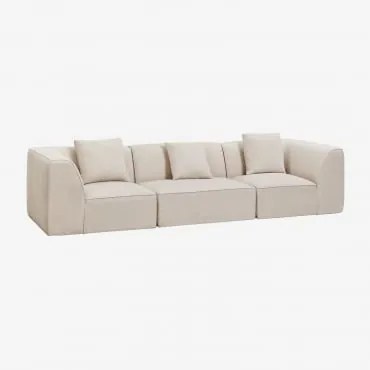 Sofá Modular De 3 Peças Estofado Cardea Chenille Bege Creme - Sklum