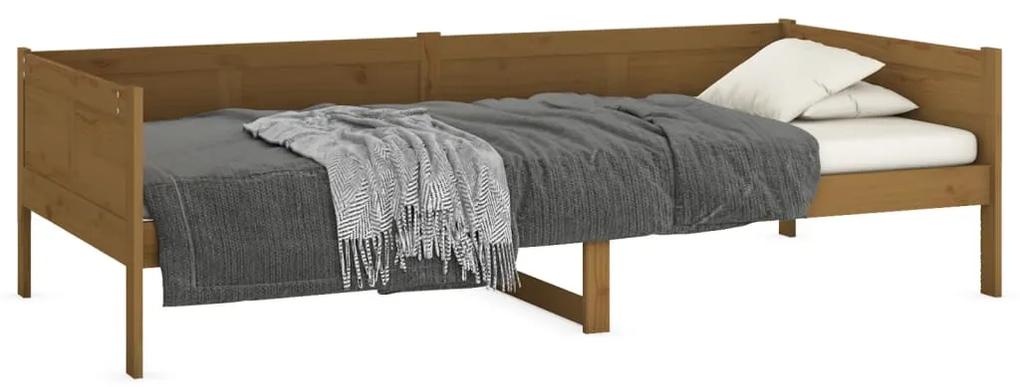 Sofá-cama 80x200 cm madeira de pinho maciça castanho-mel