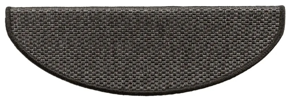 Tapetes escada adesivos aspeto sisal 15pcs 65x21x4 cm antracite