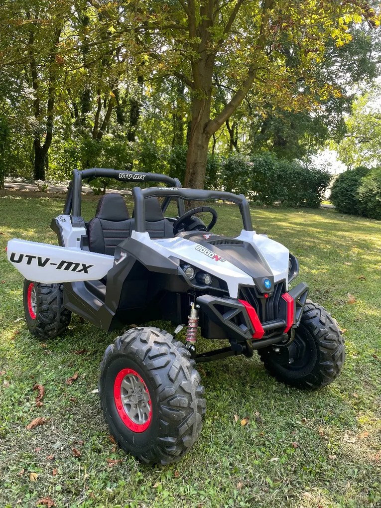 Carro elétrico infantil Buggy RSX 2x12V 2.4Ghz, 4 X MOTOR, controle remoto, dois lugares, chave de ignição, rodas EVA macias, USB, cartão SD Vermelho