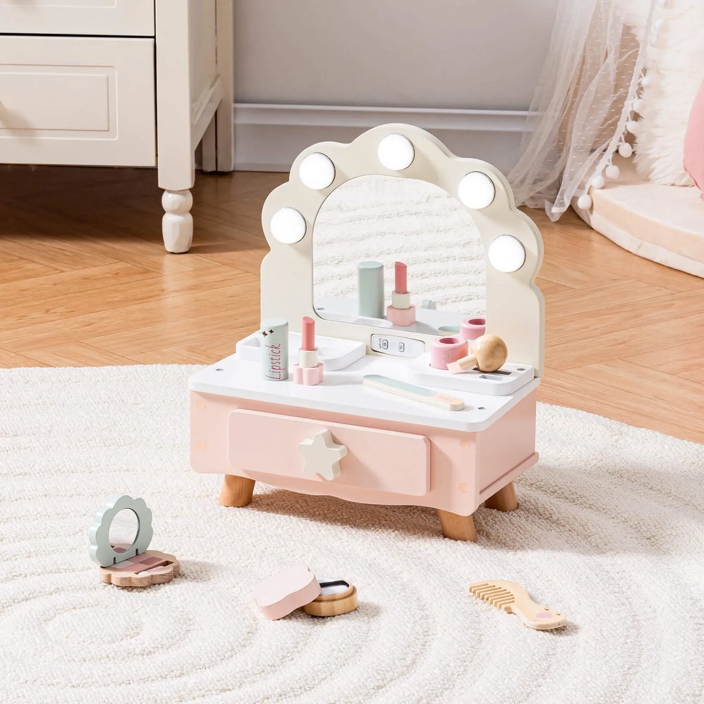 Toucador de mesa de Brincar de madeira Shell 29 x 16 x 35 cm Rosa