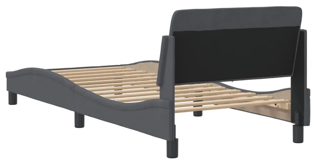 Estrutura de cama sem colchão 90x190 cm veludo cinzento-escuro
