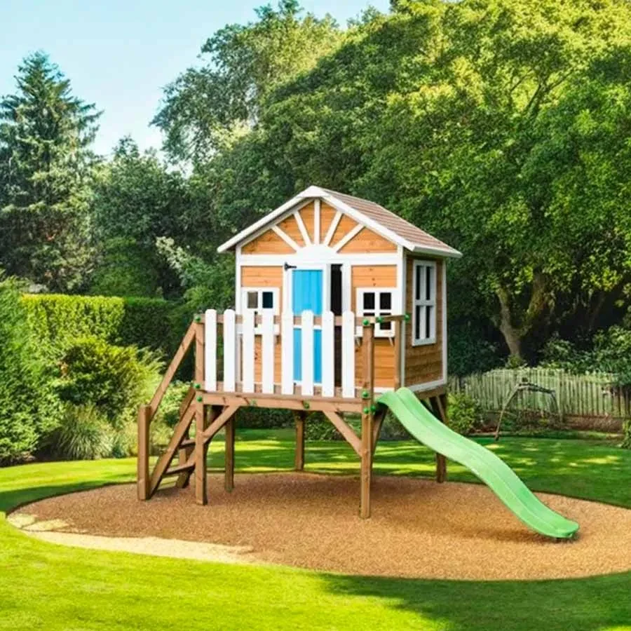 Casa de brincar para crianças com escorrega 200 cm x 3,15 x 2,58 cm de ...