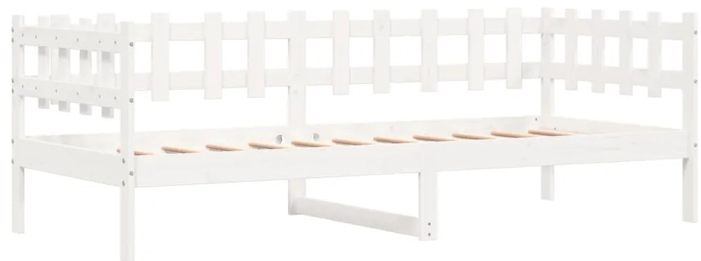 Sofá-cama sem colchão 80x200 cm madeira de pinho maciça branco