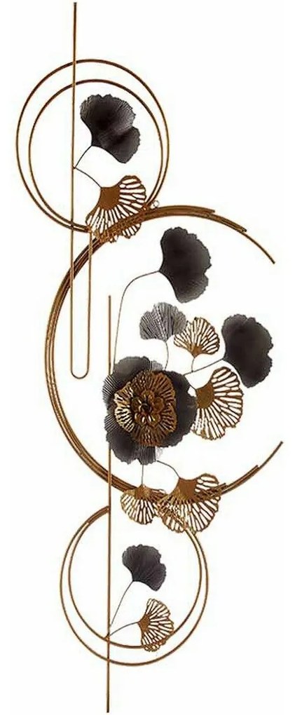 Decoração Suspensa Bloemen Mural Dourado Metal Cobre (60 X 150 X 7,5 cm)