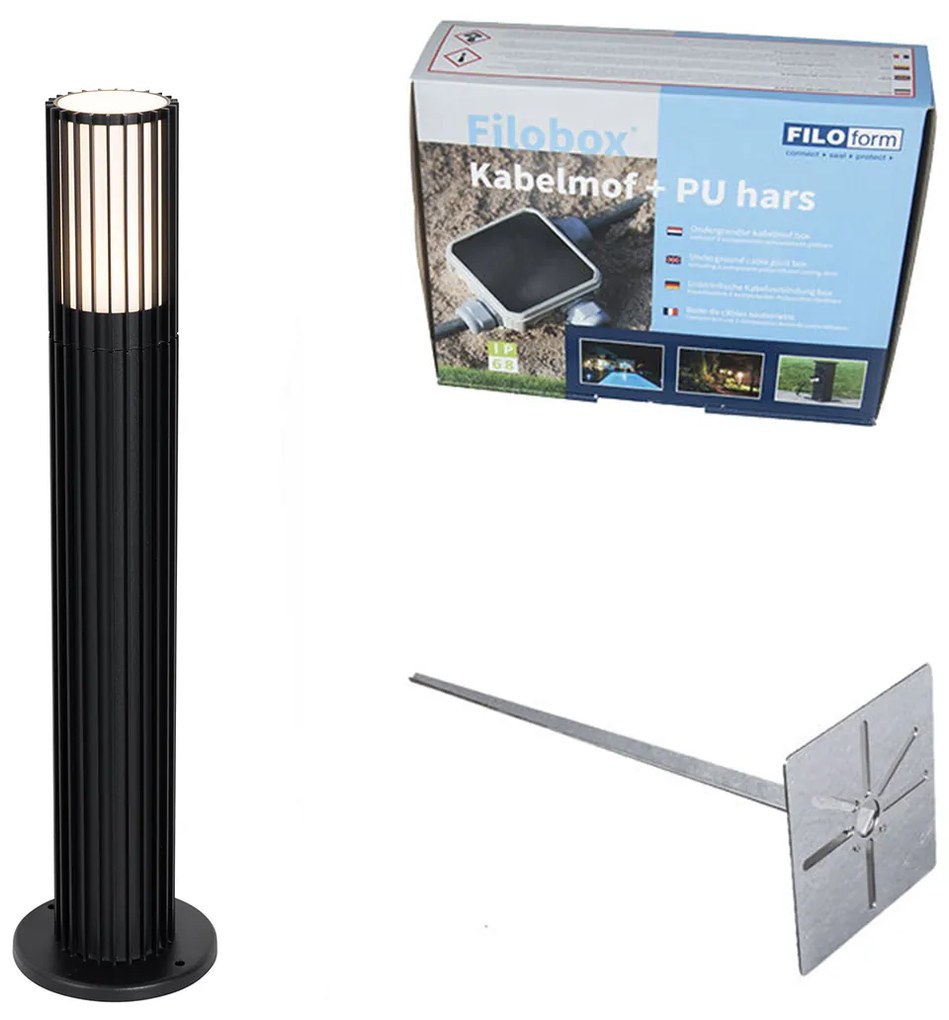 Candeeiro de exterior design preto 50 cm IP44 - Boris