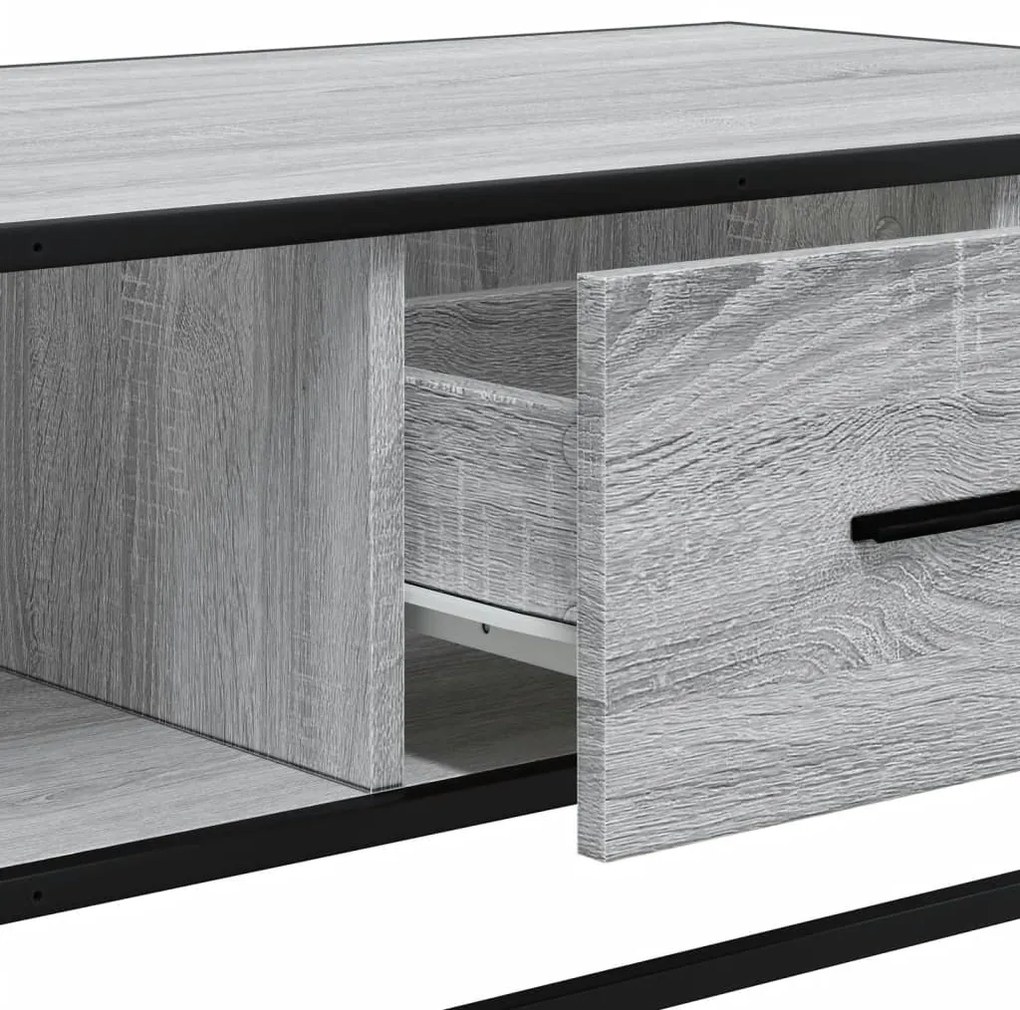 Mesa de centro 100x57x35cm deriv. madeira/metal cinzento sonoma