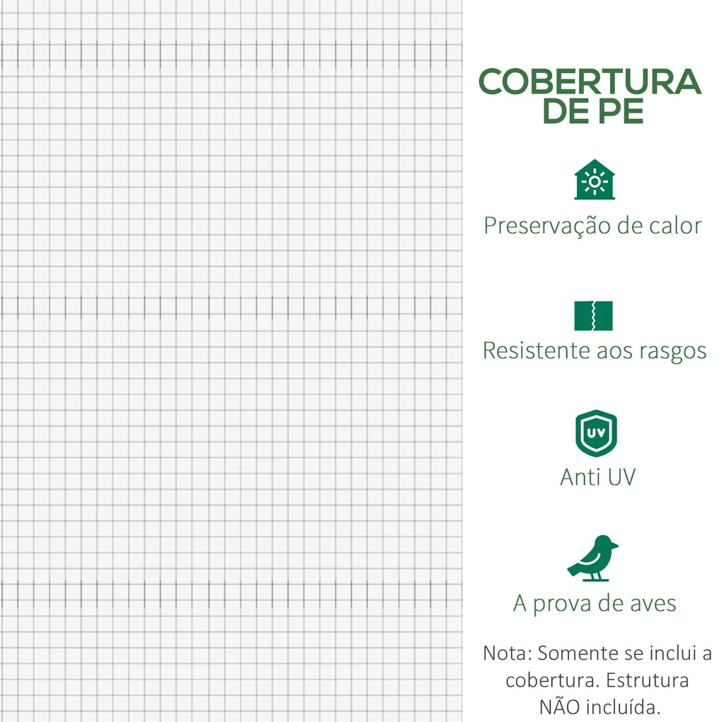 Outsunny Cobertura de Estufa de Túnel 6x3x2m Cobertura de Substituição