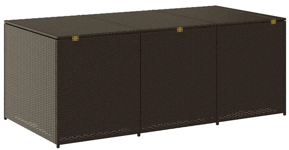 Caixa de arrumação para jardim 180x90x70 cm vime PE castanho