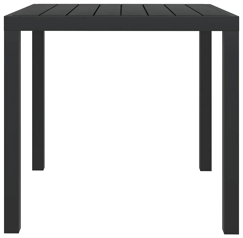 Mesa de jardim em alumínio e WPC 80x80x74 cm preto