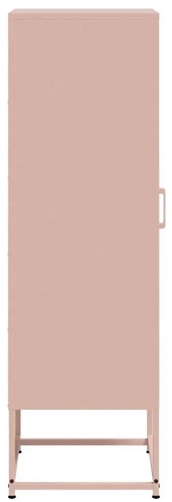 Aparador alto 36x39x123 cm aço rosa