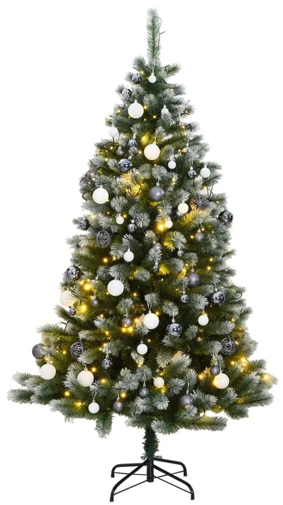vidaXL Árvore Natal artificial articulada c/ 150 luzes LED+bolas 150cm