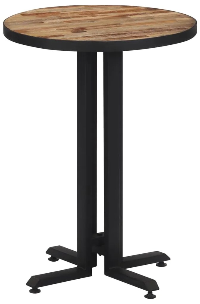Mesa de bistrô redonda Ø55x76 cm teca recuperada maciça
