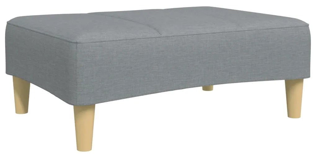 Sofá-cama de 2 lugares c/ apoio de pés tecido cinzento-claro