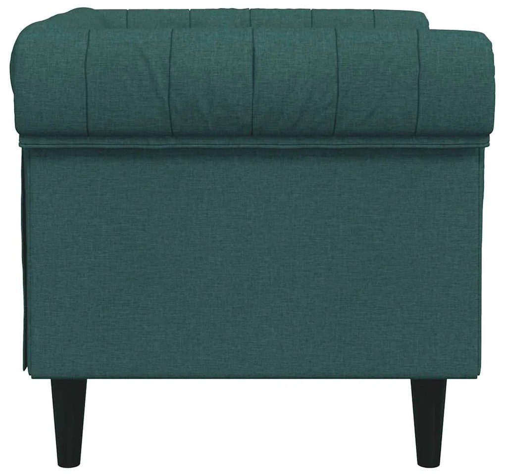 Sofá chesterfield tecido verde-escuro