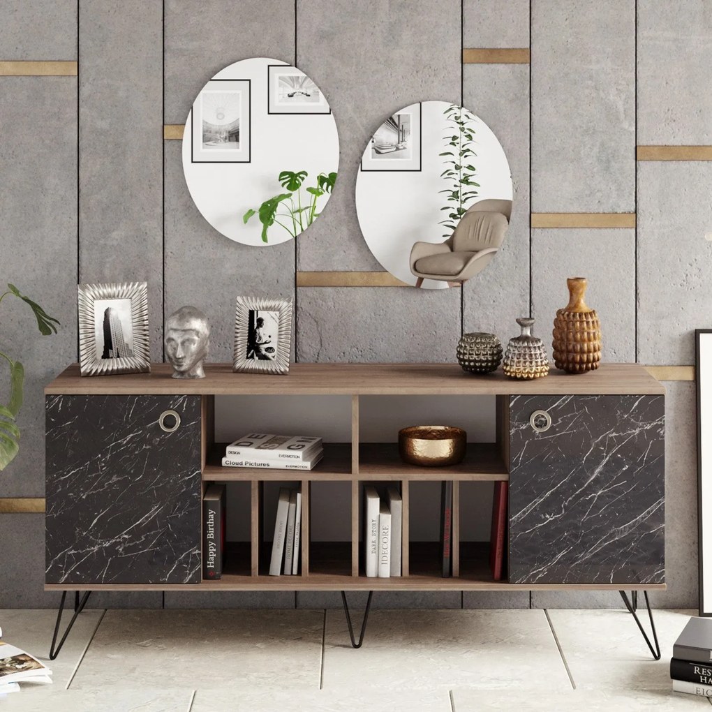 Console Lorenz – Nogueira Preta – 180x78,6x44,8 cm