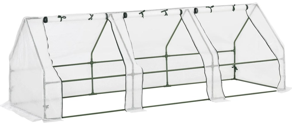 Estufa de Jardim Terraço 270x90x90 cm Tipo Casa Tubo de Aço com 3 Jane
