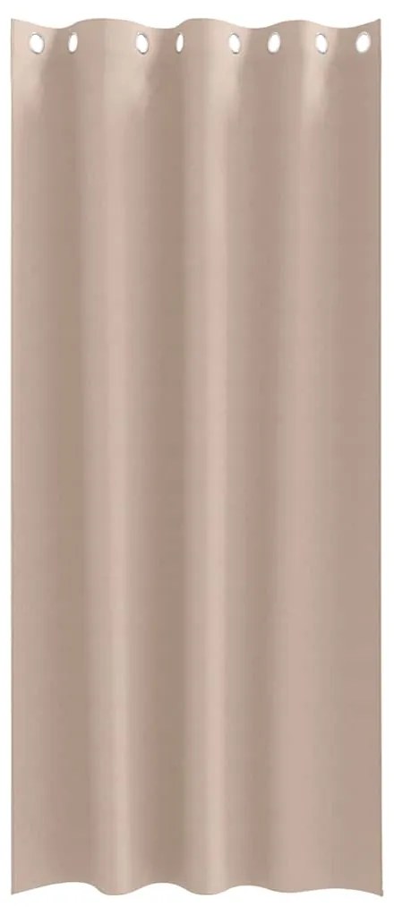 Cortinas 2 pcs Cinzento-acastanhado 245 x 140 cm Poliéster