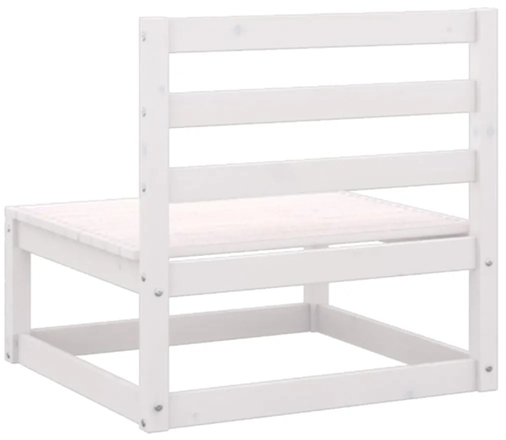 3 pcs conjunto lounge de jardim pinho maciço branco