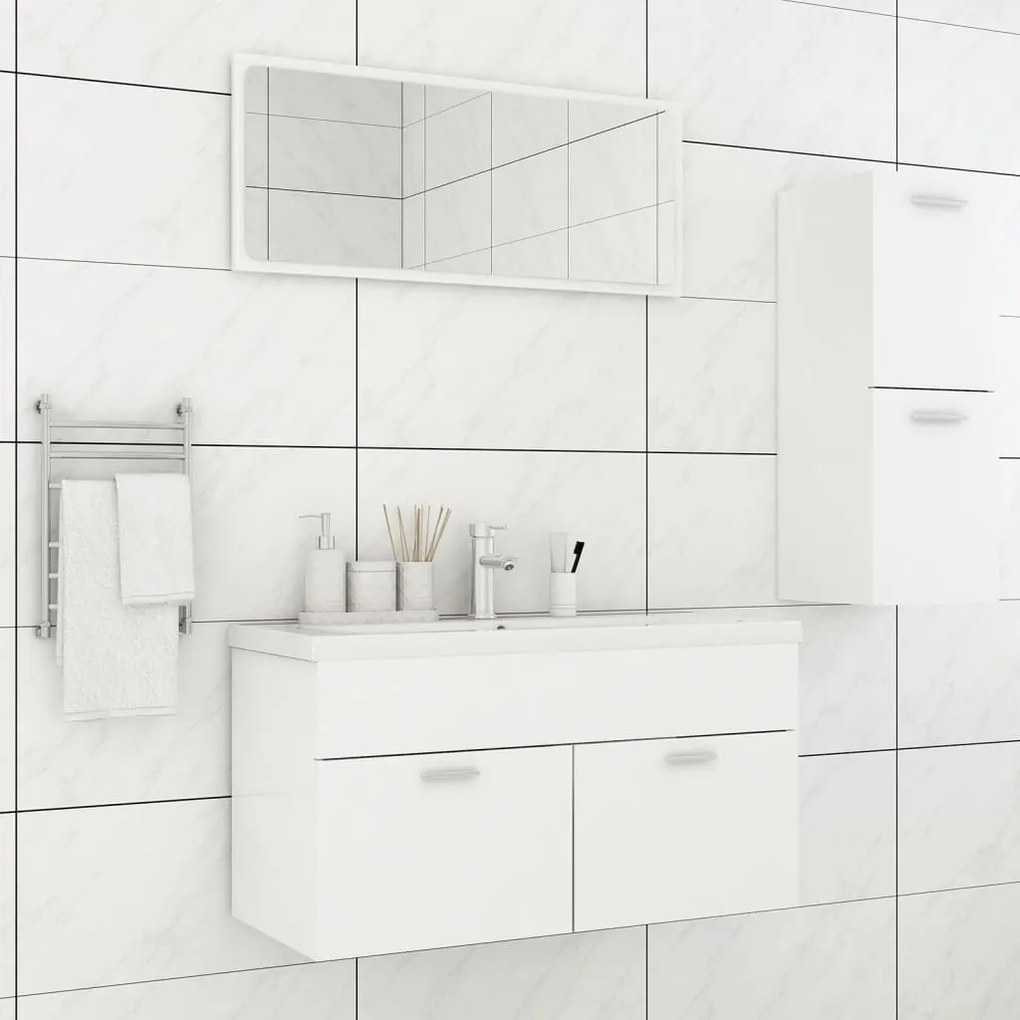 3071018 vidaXL Conjunto de móveis de casa de banho contraplacado branco