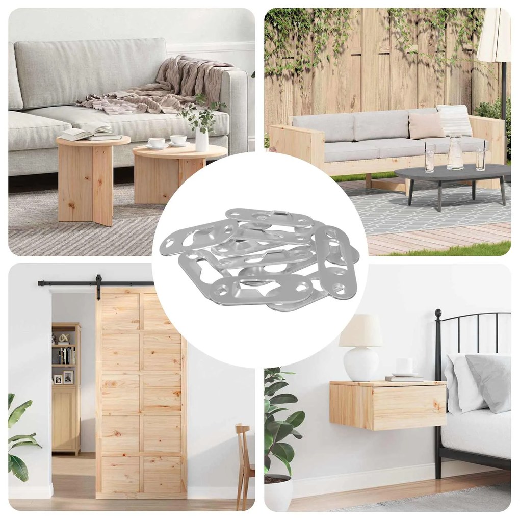 vidaXL Gancho com Buraco Chave 12 pcs Prateado 45 x 16 x 3.5 mm Ferro