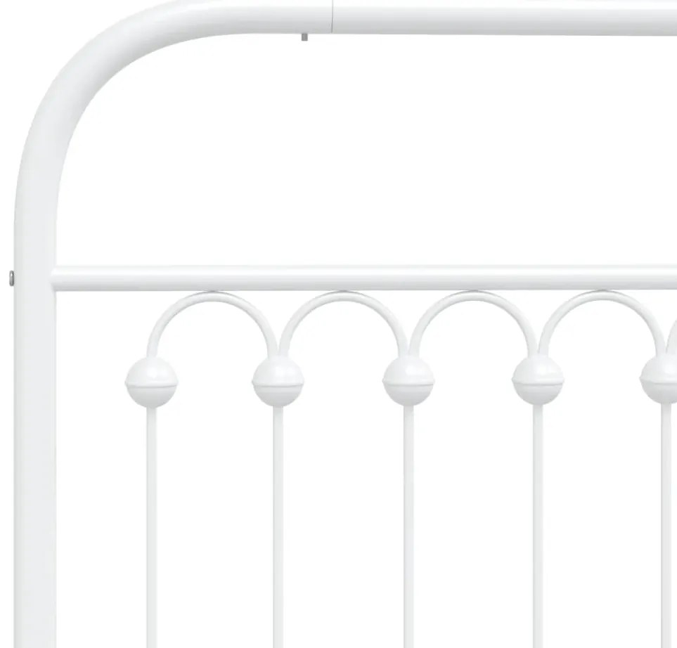 Estrutura de cama com cabeceira 140x200 cm metal branco