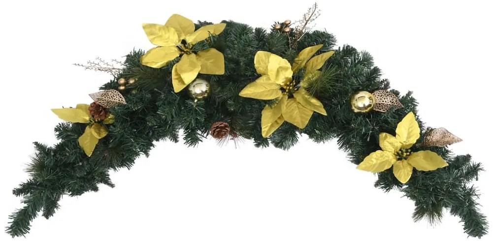 Grinalda de Natal com luzes LED 90 cm PVC verde