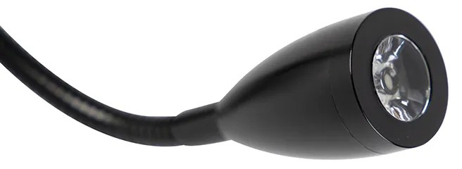 LED Candeeiro de Parede Moderno Preto com Abajur Preto - Brescia Moderno