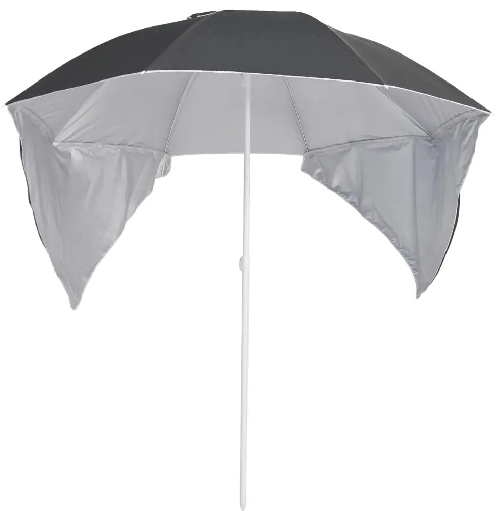Guarda-sol de praia com paredes laterais 215 cm antracite