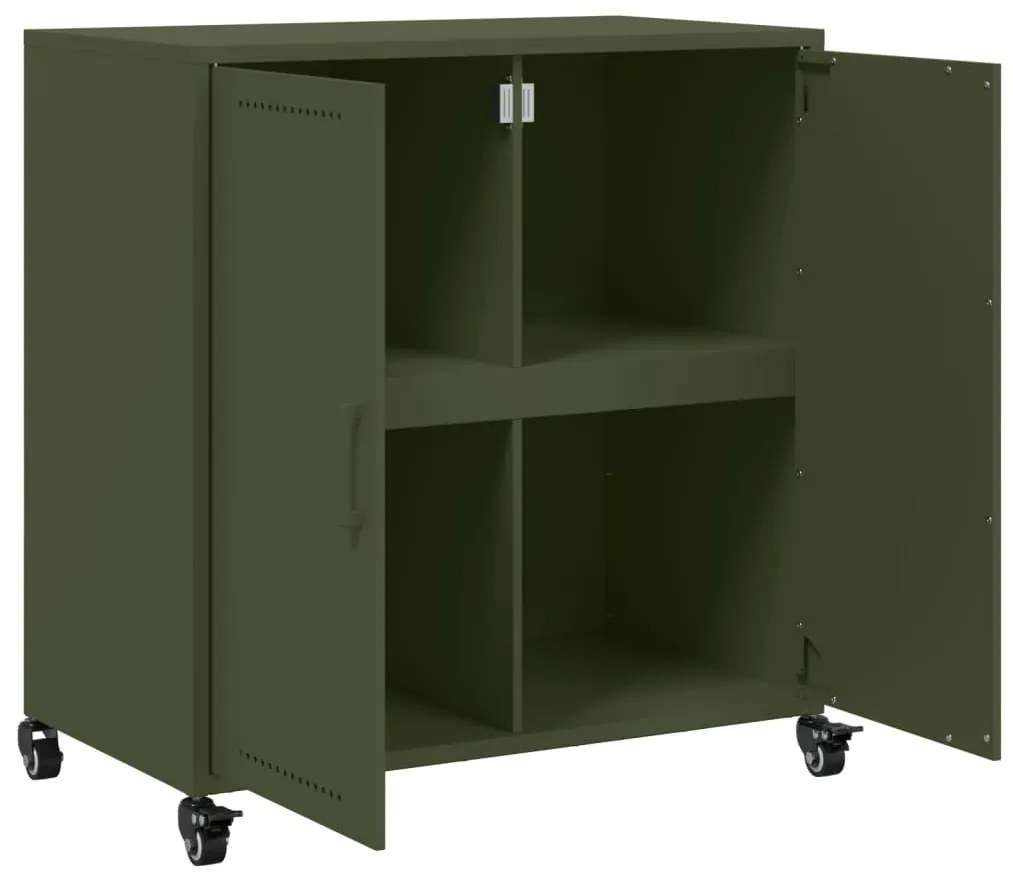 Aparador 68x39x72 cm aço verde-azeitona