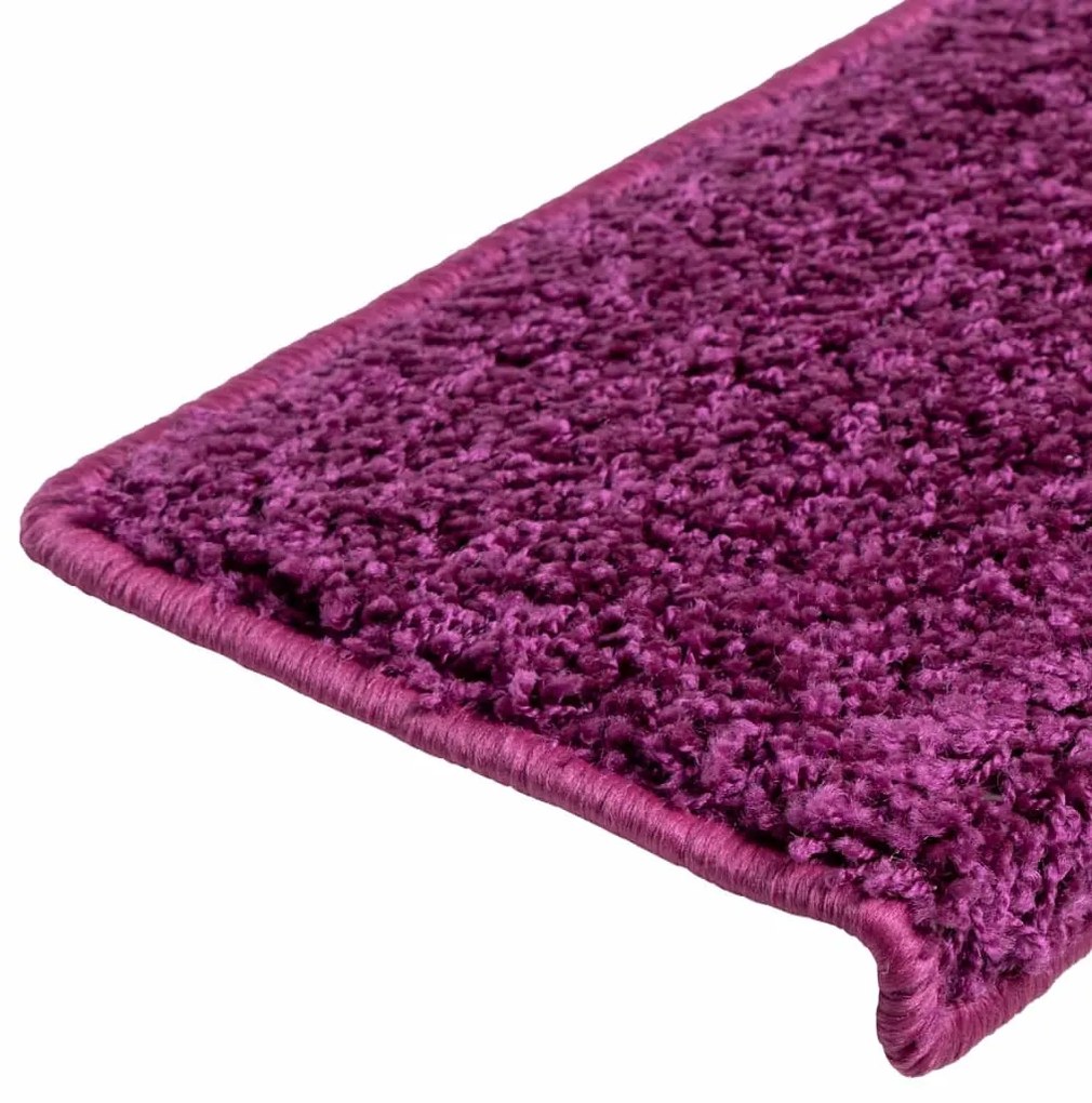 Tapetes de escadas 10 pcs 65x21x4 cm violeta