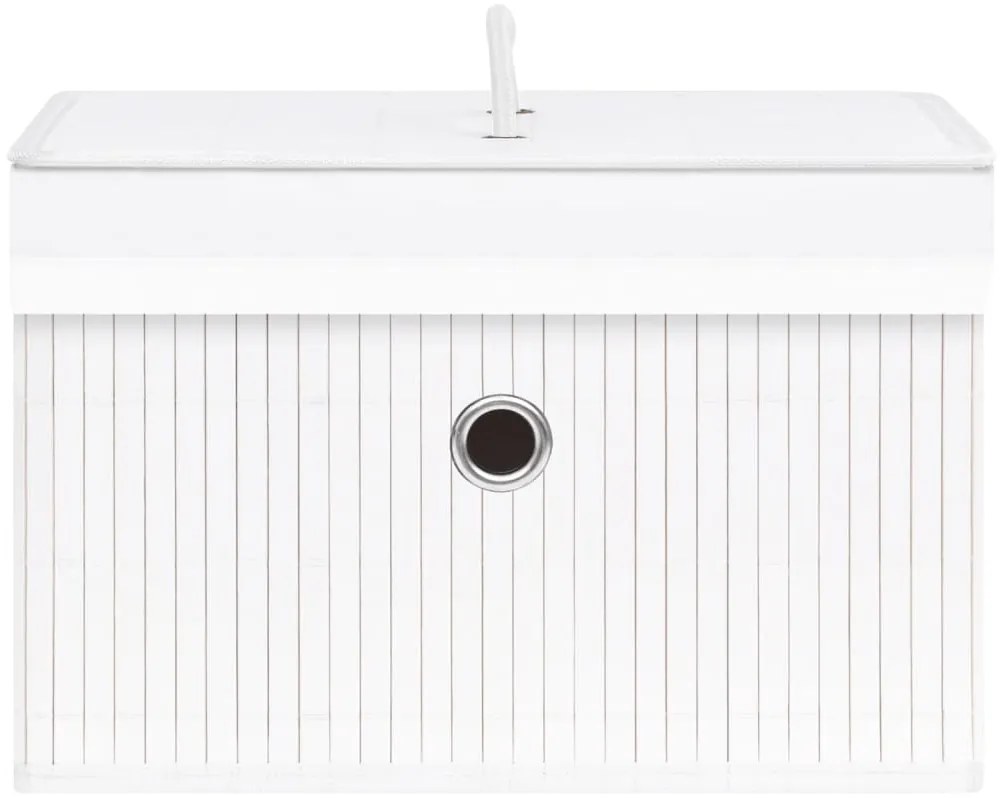 Caixas de arrumação 4 pcs bambu branco