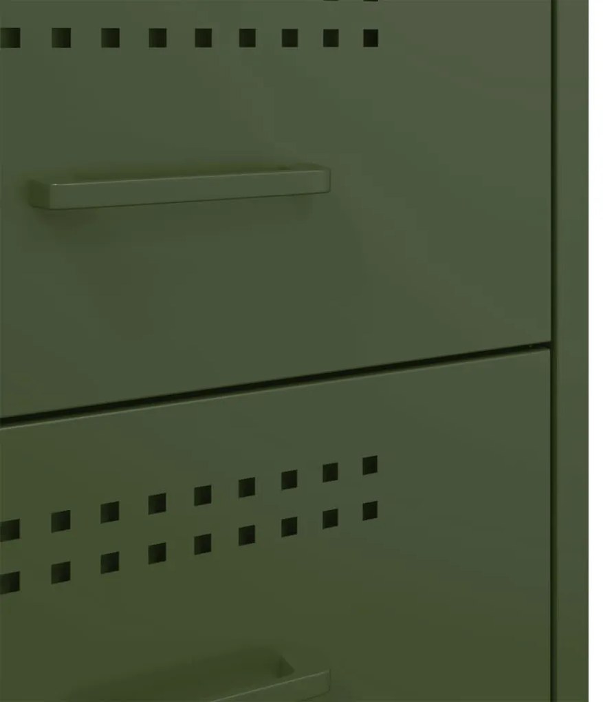 Mesa de cabeceira 36x39x50,5 cm aço verde azeitona