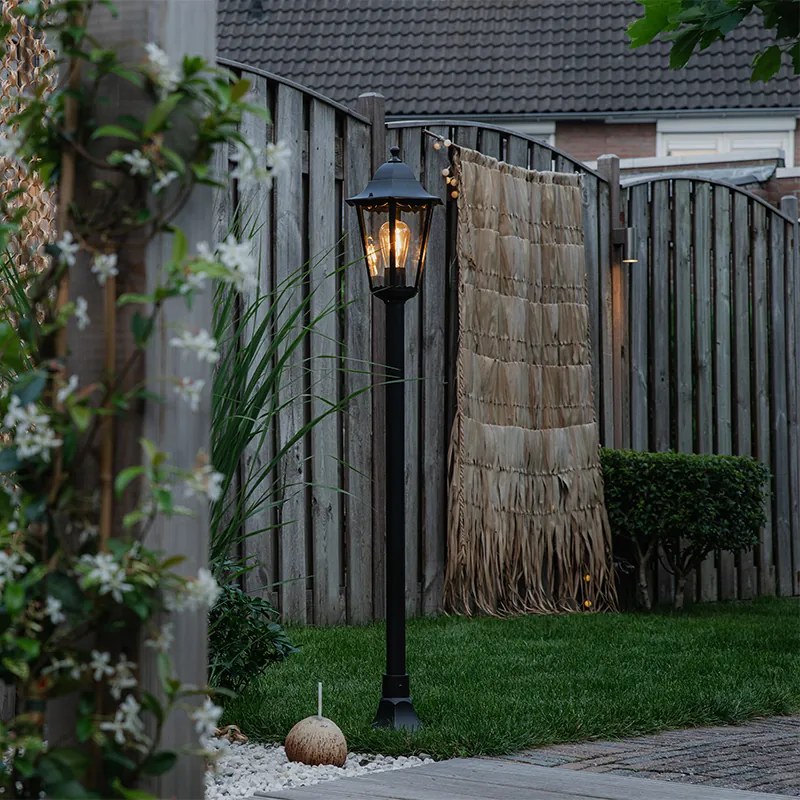 Candeeiro de pé clássico preto exterior IP44 125 cm - New Orleans
