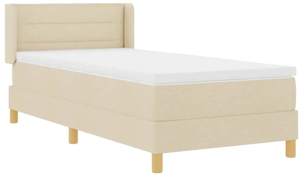 Cama Box com Colchão , Tecido Creme, 80 x 200 cm