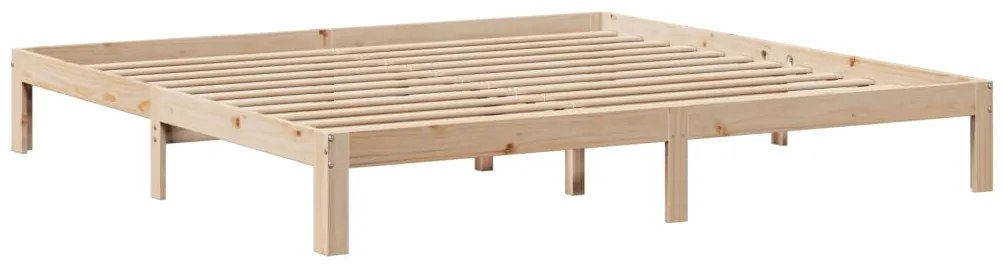Estrutura de cama com cabeceira 200x200 cm pinho maciço