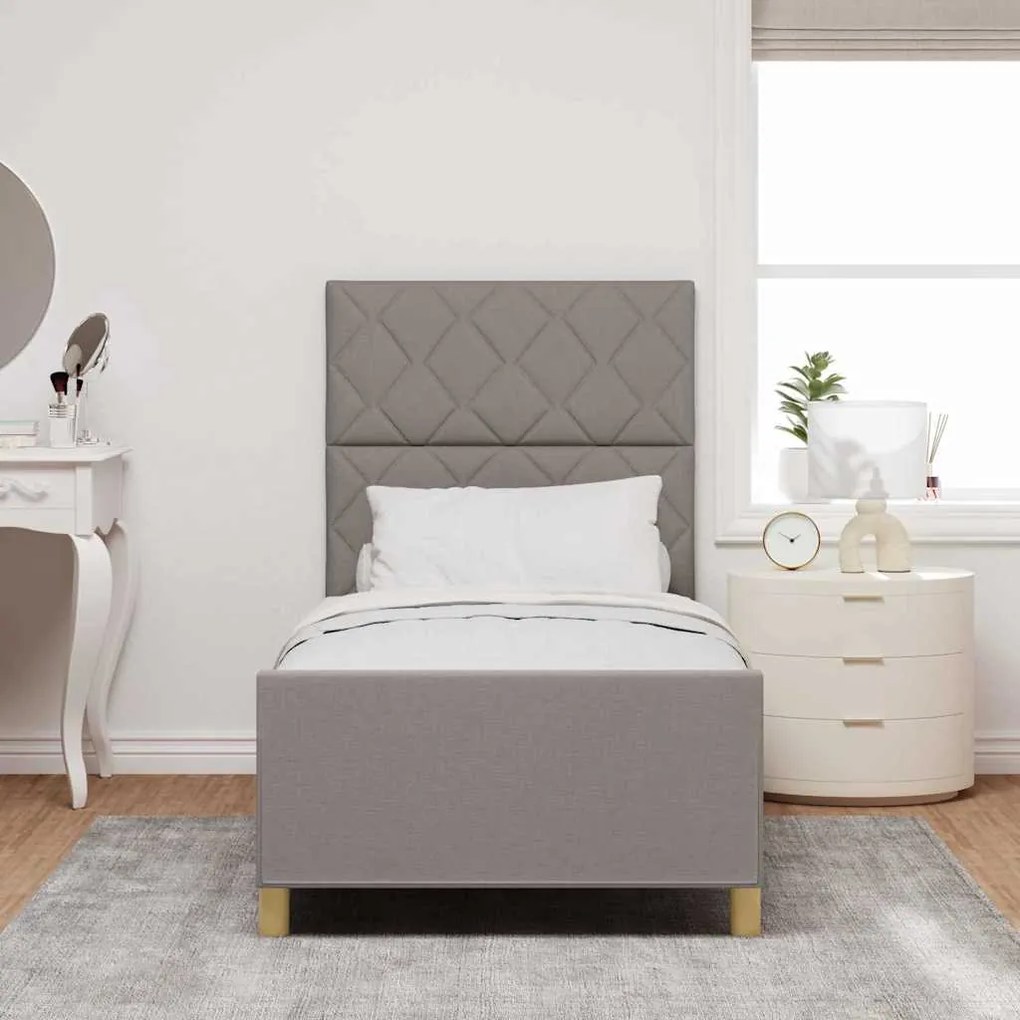 Estrutura de Cama vidaXL Taupe 100x200 cm Tecido