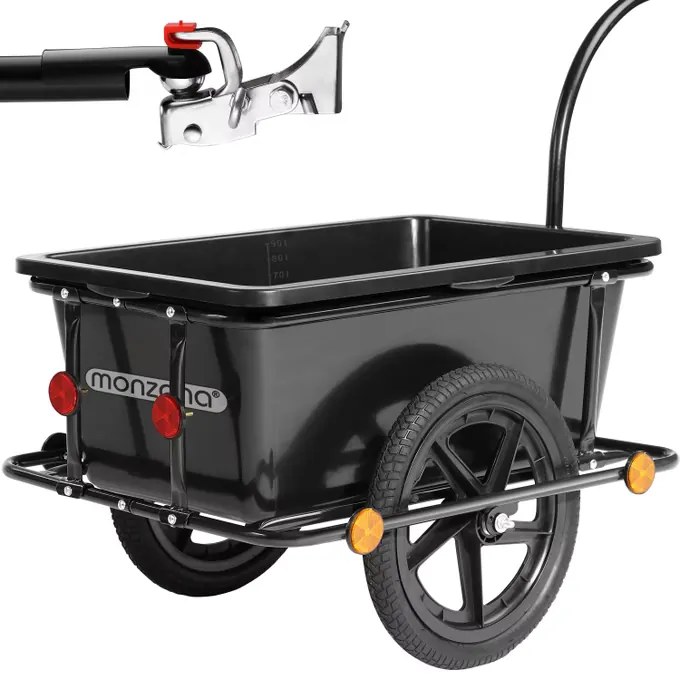 Reboque para bicicleta 90L inclui engate preto