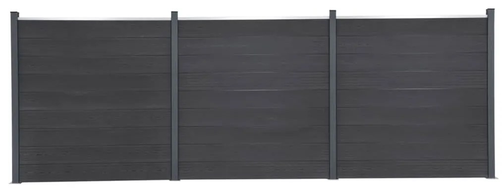 vidaXL Conjunto de painéis de vedação 526x186 cm WPC cinzento