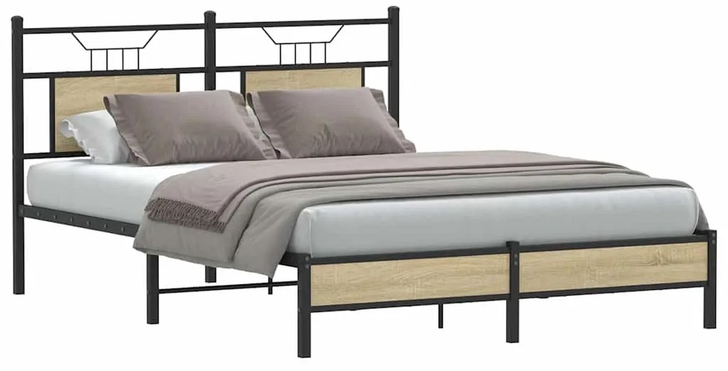 Estrutura cama s/ colchão derivados de madeira carvalho sonoma