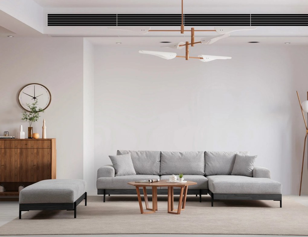 Sofá de Canto Eti – Cinzento – 280 x 170 cm