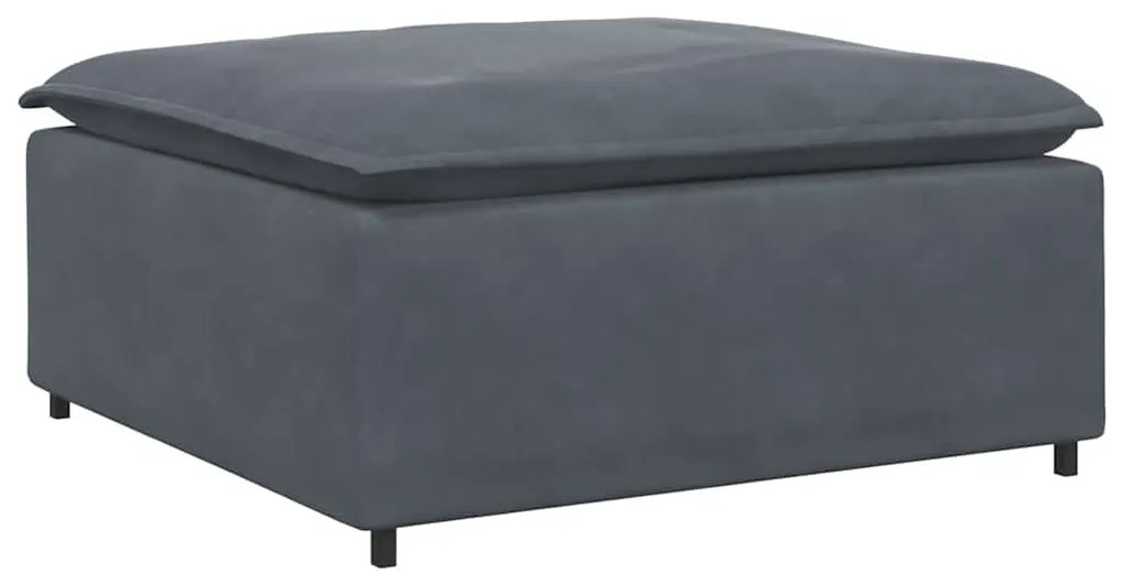 Módulo de pufe para sofá modular cinzento-escuro 100x100x48 cm