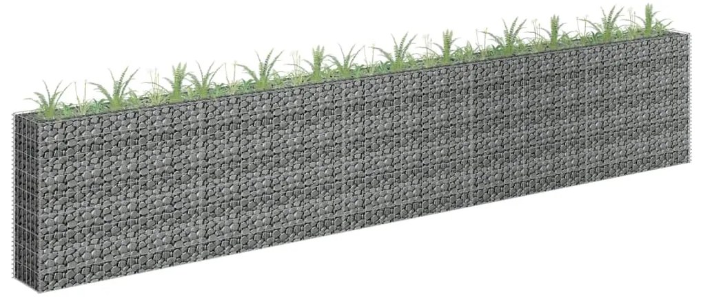vidaXL Canteiro elevado/cesto gabião 450x30x90 cm aço galvanizado