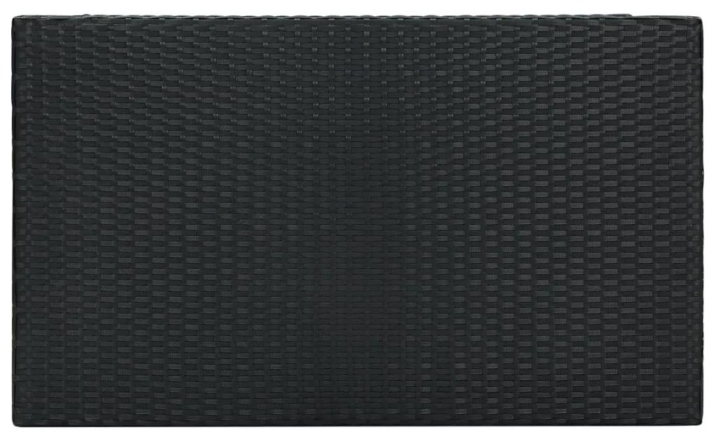 5 pcs conjunto de bar p/ jardim c/ almofadões vime PE preto