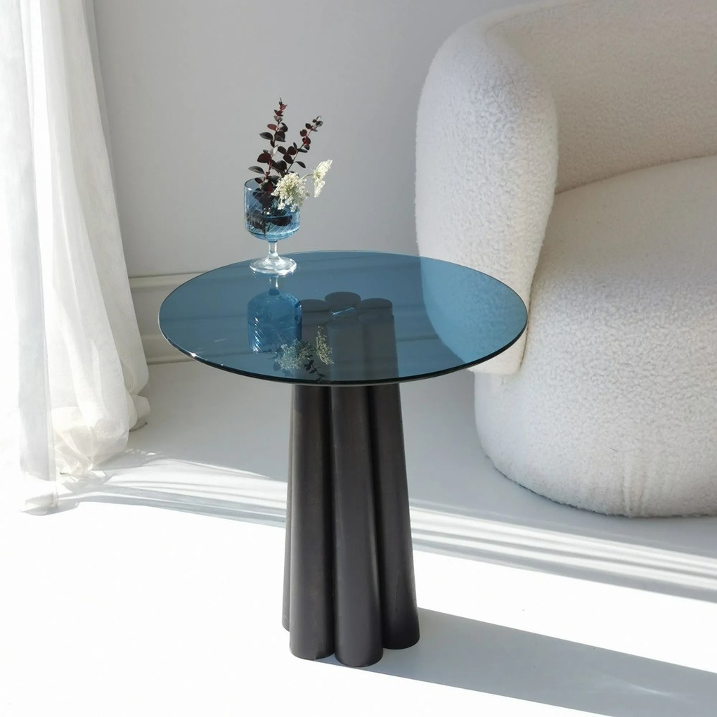 Mesa de Centro Thales – Preto e Azul – 50x50x50 cm