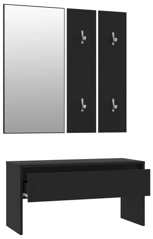 Conjunto de móveis de corredor derivados de madeira preto