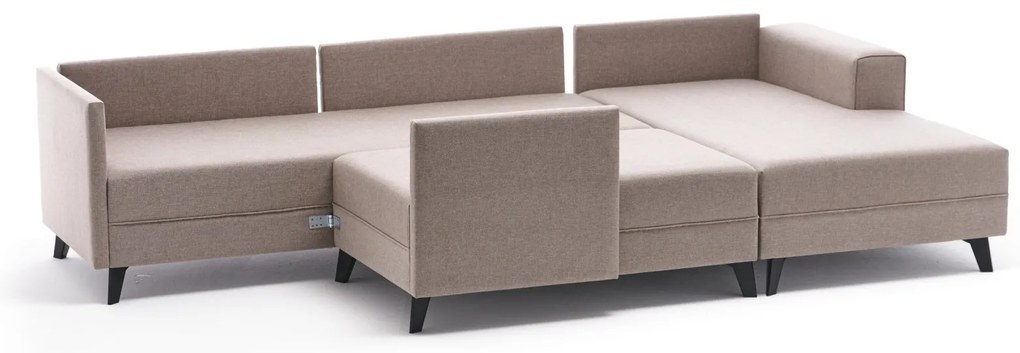 Sofá-Cama de Canto Efsun – Creme – 300x78x202 cm